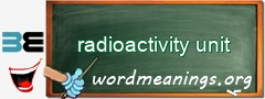 WordMeaning blackboard for radioactivity unit